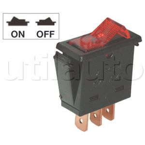 Mini interrupteur à bascule avec bouton lumineux rouge