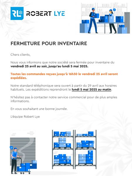 Fermeture pour inventaire 2025