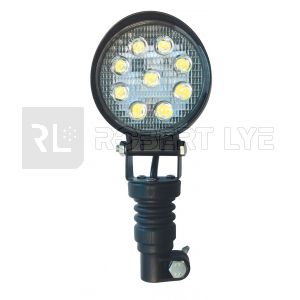 Phare de travail rond 9 Leds sur hampe - 10/30 Volts - ø 115 x H 255 x Ep 60 mm - IP67