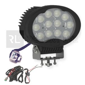 Phare de travail ovale 12 Leds type CREE - 9/32 volts - L 220 x H 196 x Ep 92 mm - IP68