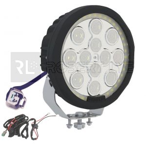 Phare de travail rond 12 Leds type CREE avec feu de position circulaire à Leds - 9/32 volts - ø 208 x H 230 x Ep 96 mm - IP68