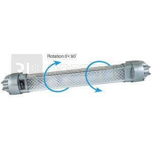 Plafonnier orientable à Leds type réglette avec interrupteur - A poser - 12/24 Volts