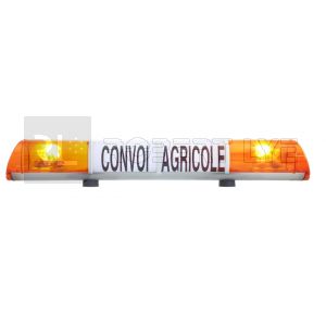 Rampe lumineuse à fixer CONVOI AGRICOLE équipée de 2 feux tournants à ampoule - Gamme SIRENA