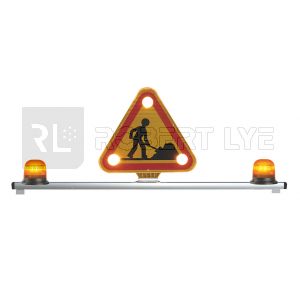 Barre universelle avec triangle 500 mm relevage manuel à Leds équipée de 2 gyrophares à Leds - 12/24 Volts