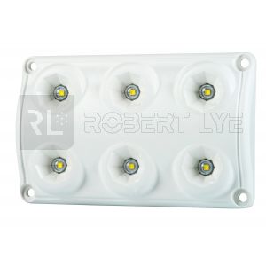 Plafonnier 6 Leds - A poser - 12/24 Volts - L 120 x l 75 x Ep 16 mm - IP65