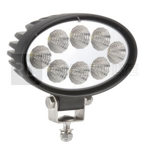 Phare de travail ovale 8 leds - 10/30 Volts - L 142 x H 142 x Ep 62 mm - IP67