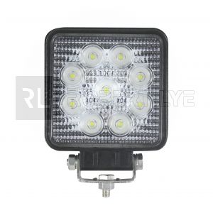 Phare de travail carré 9 leds - 10/30 Volts - L 110 x H 128 x Ep 35 mm - IP67