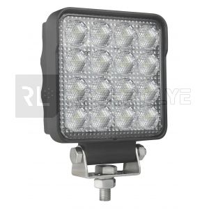 Phare de travail carré 16 Leds OSRAM - 10/30 volts - L 108 x H 139 x Ep 48 mm - IP67/IP69K