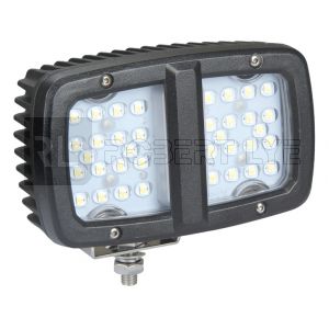 Phare de travail rectangle 36 Leds - 10/30 Volts - L 160 x H 110,8 x Ep 93,3 mm - IP67/69K