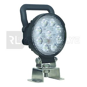 Phare de travail rond avec poignée 9 Leds OSRAM - 10/30 Volts - Ø 107 x H 133 x Ep 41,5 mm - IP67/IP69K