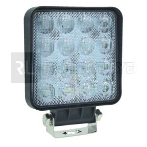 Phare de travail + Feu de recul carré 16 Leds - 10/30 Volts - L 110 x H 128 x Ep 27,5 mm - IP68