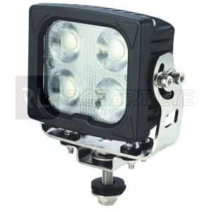 Phare de travail carré 4 leds avec lentille chauffante - 12/24 Volts - L 120 x H 121 x Ep 65 mm - IP68/69K