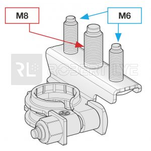Cosses de batterie 3 connexions : Tiges M6 et M8