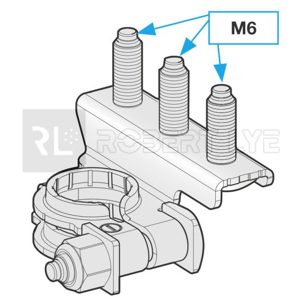 Collier de batterie 3 axes M6/M8/M6 positive