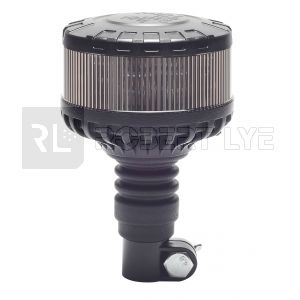 Gyrophare Orange Smoky Black series Flash + Rotatif à Leds sur tige flexible - 12/24 Volts - IP67/IP69K