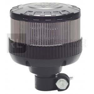Gyrophare Orange Smoky Black series Flash + Rotatif à Leds sur tige rigide - 12/24 Volts - IP67/IP69K