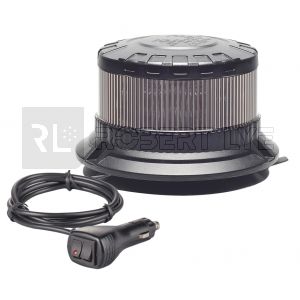 Gyrophare Orange Smoky Black series Flash + Rotatif à Leds magnétique et ventouse - 12/24 Volts - IP67/IP69K
