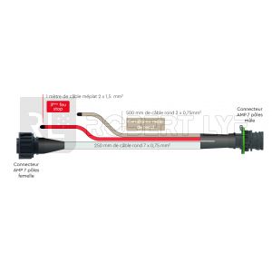 Faisceau alimentation pour feu stop additionnel ET caméra ou radar de recul