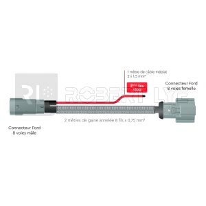 Faisceau alimentation pour feu stop additionnel pour Ford Transit
