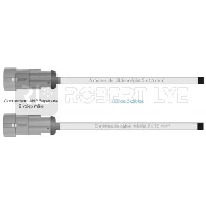  Faisceau d'éclairage (kit 2 câbles) feux latéraux raccordé au connecteur du véhicule
