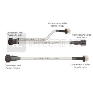 Adaptateur pour branchement feux AR Type LC5 sur châssis Isuzu