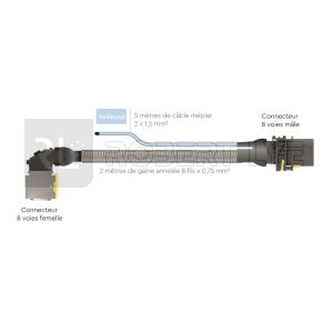 Prolongateur de faisceau avec sortie pour veilleuse, feux de gabarit ou éclaireur de plaque