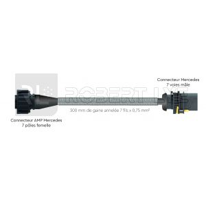 Adaptateur pour remplacement feu origine Mercedes Actros, Antros, Atego par feux Vignal LC5