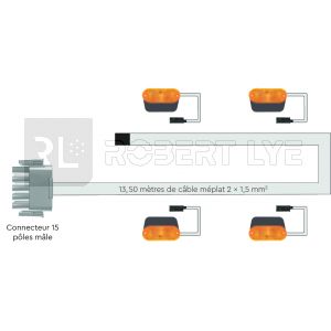 Kit 12 Volts avec 4 feux latéraux pour Fiat Ducato / Peugeot Boxer / Citroën Jumper