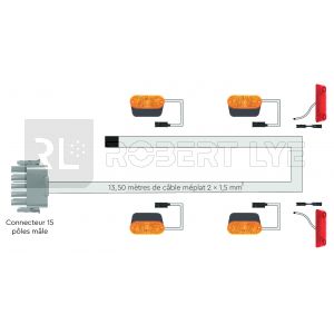 Kit 12 Volts avec 4 feux latéraux + 2 feux haut de caisse pour Fiat Ducato / Peugeot Boxer / Citroën Jumper