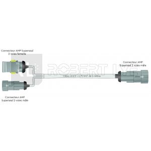 Faisceau de dérivation pour alimentation de 2 bandes LED pour détecteur 520750 - Version VUL