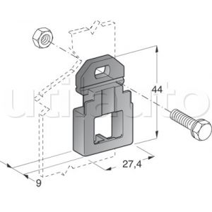 Support à visser pour porte-fusibles Universels et MAXI et porte mini relais