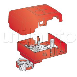 Boîtier de protection électrique pour 2 fusibles MIDI + 1 fusible MEGA