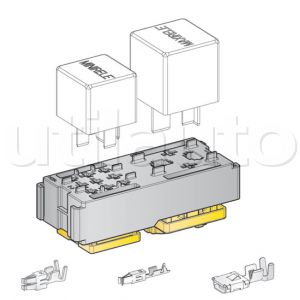 Boîte modulaire pour 1 mini relais et 1 relais de puissance