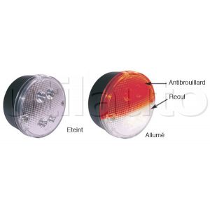 Feu antibrouillard et de recul à Leds - 12/24 Volts - ø 140 mm