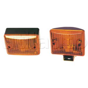 Feu d'éclairage orange à ampoule - 12/24 Volts - 106 x 83 mm