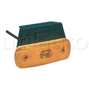 Feu latéral orange avec catadioptre sur patte équerre - 12/24 Volts