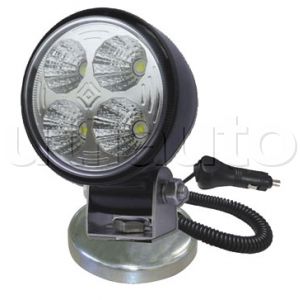 Phare de travail rond 4 Leds magnétique - 12/24 volts - ø 83 x H 123 x Ep 89 mm - IP68