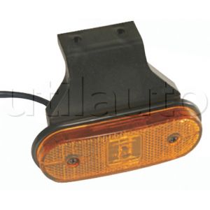 Feu latéral orange Unipoint avec catadioptre à Leds sur patte equerre - 120 x 108 x 67 mm - 24 Volts - IP69K