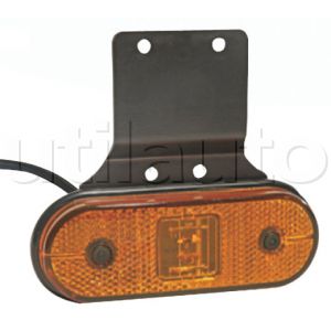 Feu latéral orange Unipoint avec catadioptre à Leds sur patte droite - 120 x 107 x 18 mm - 24 Volts - IP69K
