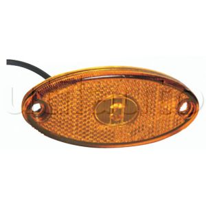 Feu latéral orange Flatpoint II à Leds avec catadioptre - 102 x 46 x 28 mm - 24 Volts - IP69K