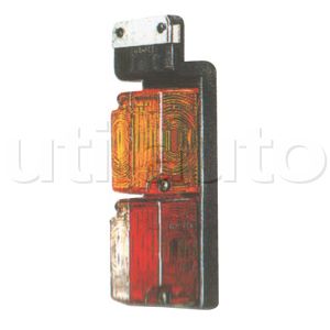 Feu de gabarit rouge / blanc + orange à plaquer - A ampoule - 12/24 Volts - L 43 x H 147 mm