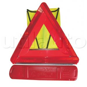 Kit : Gilet fluorescent jaune + triangle de présignalisation