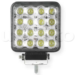 Phare de travail carré 16 Leds - 10/30 volts - L 110 x H 164 x Ep 72mm - IP67