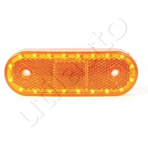 Feu latéral orange à Leds avec catadioptre - 12/24 Volts - IP68