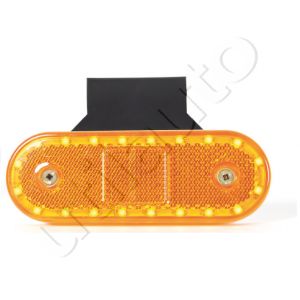 Feu latéral orange à Leds avec catadioptre sur patte équerre - IP68