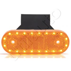 Feu latéral orange avec catadioptre + Clignotant sur patte équerre - 12/24 Volts - IP68