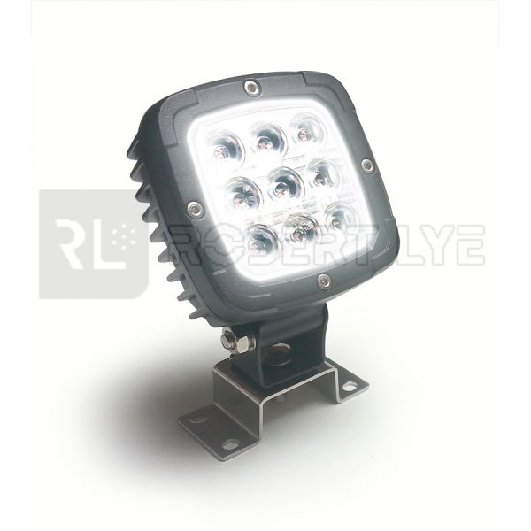 Phare de travail carré 9 leds type CREE - 10/30 Volts - L 99 x H 128 x Ep  64 mm - IP68 - Robert-Lye