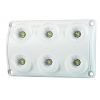 Plafonnier 6 Leds - A poser - 12/24 Volts - L 120 x l 75 x Ep 16 mm - IP65