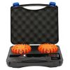 Kit 2 balises de signalisation magnétiques à Leds orange avec valise de rangement - IP67