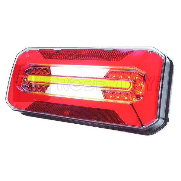 Feu arrière compact pour poids lourds - A Leds - 12/24 Volts - L 306 x l  133 x Ep 61 mm - IP68 - Robert-Lye